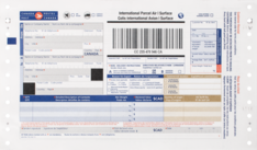 International Parcel customs declaration form