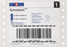 Étiquette codée - Xpresspost<sup>MC</sup> - paquet de 50