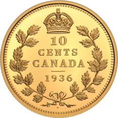 Pièces les plus rares du Canada - Pièce de 10 cents de 1936 marquée d'un point (2021)