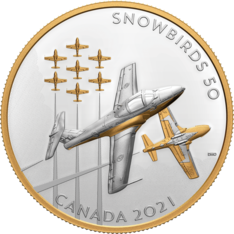 Pièce de 50 $ en argent pur – Les Snowbirds : Un fleuron canadien (2021)