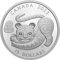Pièce de 15 $ en argent pur - Année lunaire du Tigre (2022)
