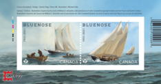 Centenaire du <i>Bluenose</i> :  Bloc-feuillet avec surcharge