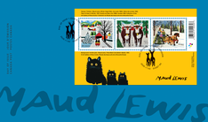 Maud Lewis : Pli Premier Jour officiel du bloc-feuillet