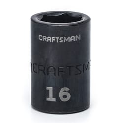 Craftsman 16 mm S X 1/2 in. drive S Metric 6 Point Shallow Impact Socket 1 pc