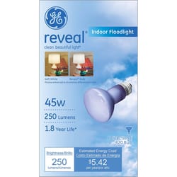 GE Reveal 45 W R20 Three Way Bulb Floodlight Incandescent Bulb E26 (Medium) Soft White 1 pk