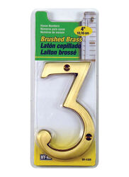 Hy-Ko 4 in. Gold Brass Nail-On Number 3 1 pc