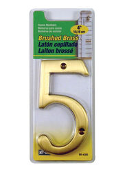 Hy-Ko 4 in. Gold Brass Nail-On Number 5 1 pc
