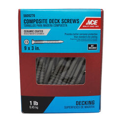 Ace No. 9 S X 3 in. L Square Pan Head Composite Deck Screws 1 lb 80 pk