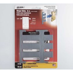 EZ SHIM 1.3 in. W X 4 in. L Plastic Hinge Shim 15 pk