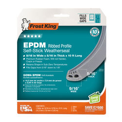 Frost King Gray EPDM Rubber Foam Weather Stripping Tape For Doors and Windows 10 ft. L X 0.31 in.