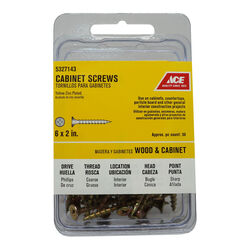 Ace No. 6 S X 2 in. L Phillips Yellow Zinc-Plated Cabinet Screws 50 pk