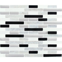 Peel and Impress 9.3 in. W X 11 in. L Multiple Finish (Mosaic) Vinyl Adhesive Wall Tile 4 pc