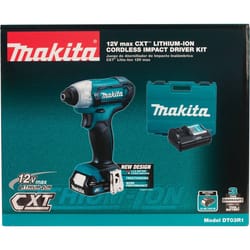 Makita CXT 12 V 1/4 in. Cordless Brushed Impact Driver Kit (Battery & Charger)