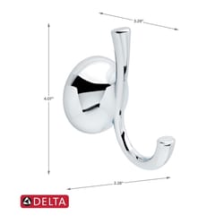 Delta Foundations 5.39 in. H X 3.78 in. W X 2.68 in. L Chrome Robe Hook