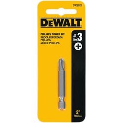 DeWalt Phillips #3 in. S X 2 in. L Power Bit Heat-Treated Steel 1 pc