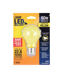 Feit Electric acre A19 E26 (Medium) LED Bulb Yellow 60 Watt Equivalence 1 pk