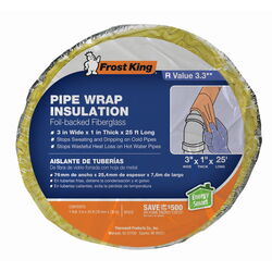 Frost King 3 in. S X 25 ft. L Fiberglass/Foil Pipe Insulation