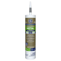 GE Advanced Gray Silicone 2 Metal Gutter Caulk Sealant 10.1 oz