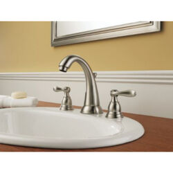 Delta Windemere Brushed Nickel Two Handle Lavatory Faucet 6-16 in.