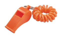 Hillman Plastic Assorted Sporting Whistle Wrist Coil Key Chain