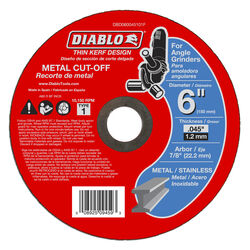 Diablo 6 in. D X 7/8 in. S Aluminum Oxide Metal Cut-Off Wheel 1 pk