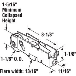 Prime-Line Slide-Co White Steel Universal Roller Assembly For Guaranteed Products