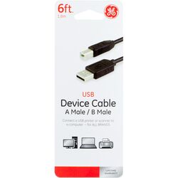 GE 6 ft. L USB Printer Cable