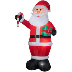 Gemmy LED White 144.09 in. Inflatable Santa with Candy Cane and Gift