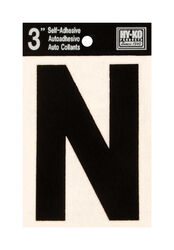 Hy-Ko 3 in. Black Vinyl Self-Adhesive Letter No 1 pc