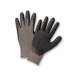 West Chester Men's Indoor/Outdoor Dipped Abrasion Gloves Black/Gray XL 3 pk