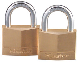 Master Lock 1-1/4 in. H X 5/16 in. W X 1-9/16 in. L Brass 4-Pin Tumbler Padlock 2 pk Keyed Ali