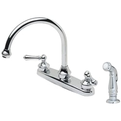 Pfister Savannah Two Handle Polished Chrome Kitchen Faucet Side Sprayer Included