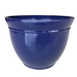 Southern Patio Kittredge 12.83 in. H X 17.5 in. W Resin Planter Blue