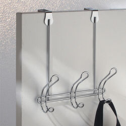 InterDesign 11 in. L Chrome Silver Steel Medium Classico Over-the-Door 3-Hook Rack 1 pk