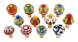 Twine Country Cottage Multicolored Ceramic/Cork Bottle Stopper