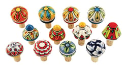 Twine Country Cottage Multicolored Ceramic/Cork Bottle Stopper