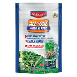 BioAdvanced 22-0-4 Weed & Feed Lawn Fertilizer For Multiple Grasses 5000 sq ft 12 cu in