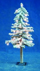 Holiday Bright Lights 3 ft. Slim Incandescent 50 ct Flocked Alpine Christmas Tree