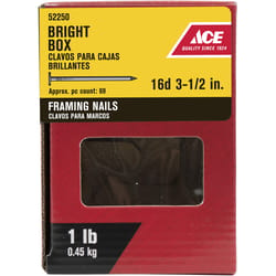 Ace 16D 3-1/2 in. Framing Bright Steel Nail Flat 1 lb