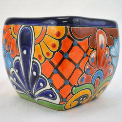 Avera Products Talavera 5 in. H X 5 in. D Ceramic Bubble Planter Multicolored