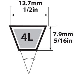 Mitsuboshi FHP 4L480 General Utility V-Belt 0.5 in. W X 84 in. L For Fractional Horsepower Motor