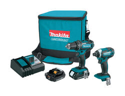 Makita LXT 18 V Cordless Brushed 2 Drill/Driver and Impact Driver Kit