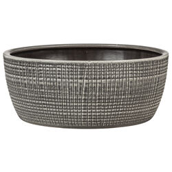Scheurich 3.5 in. H X 3.5 in. D X 8.25 in. D Ceramic Low Bowl Planter Gray