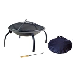 Living Accents Portable Wood Fire Pit 17.7 in. H X 34 in. W X 34 in. D Steel