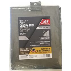 Ace 16 ft. W X 10 ft. L Heavy Duty Polyethylene Canopy Tarp Silver