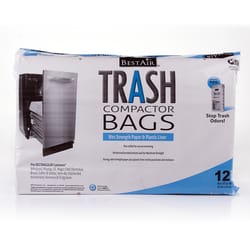 BestAir 10 gal Unscented Scent Compactor Bags Flat Top 12 pk