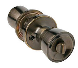 Home Plus Antique Brass Privacy Lockset ANSI Grade 3 1-3/4 in.