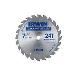 Irwin 7-1/4 in. D X 5/8 in. S Classic Carbide Circular Saw Blade 24 teeth 1 pk