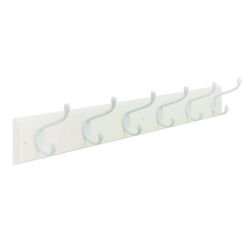 Amerock 27 in. L White Fiberboard/Zinc Medium 6-Hook Rack 1 pk