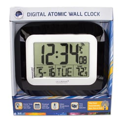 La Crosse Technology 9 in. L X 1-1/2 in. W Indoor Contemporary Digital Atomic Wall Clock Plastic